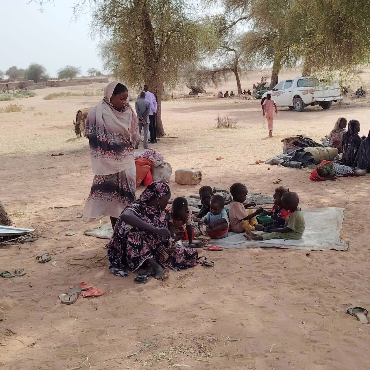 الأسر النازحة من الفاشر للطويلة أبريل 2025 المنسقية العامة للاجئين والنازحين