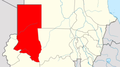 Locator map Sudan North Darfur